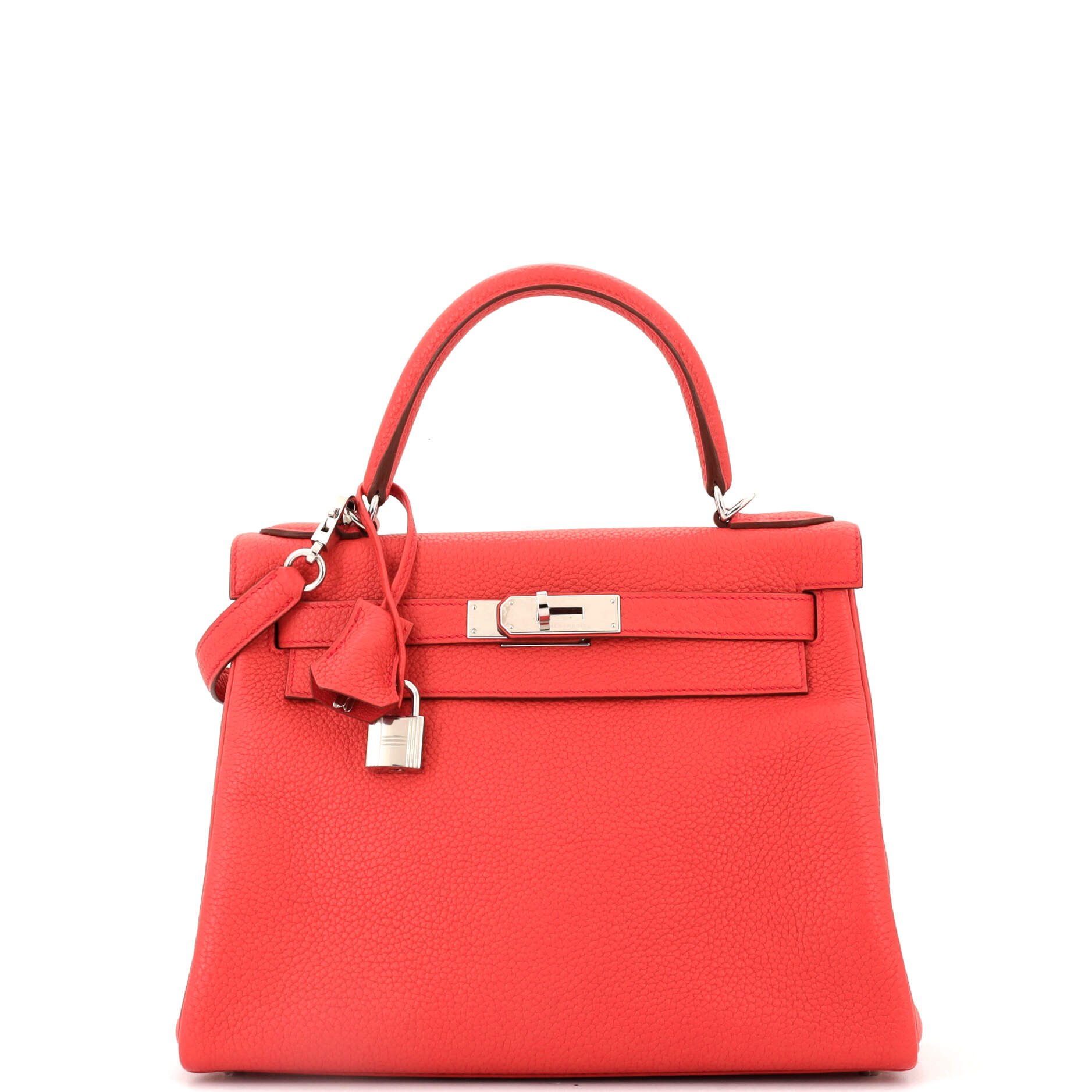 Hermes Kelly Handbag Bougainvillier Togo with Palladium Hardware 28