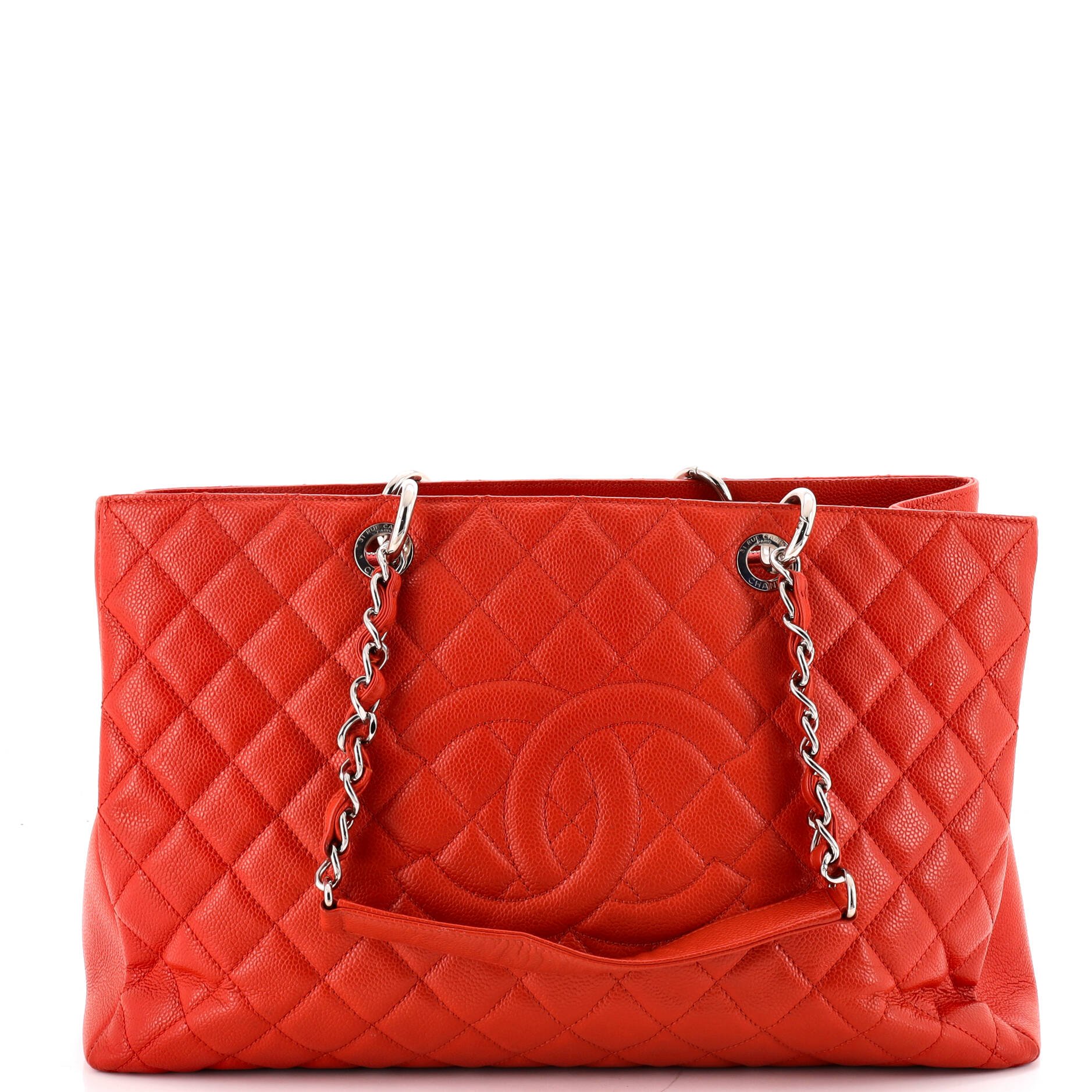Grand Shopping Tote Quilted Caviar XL