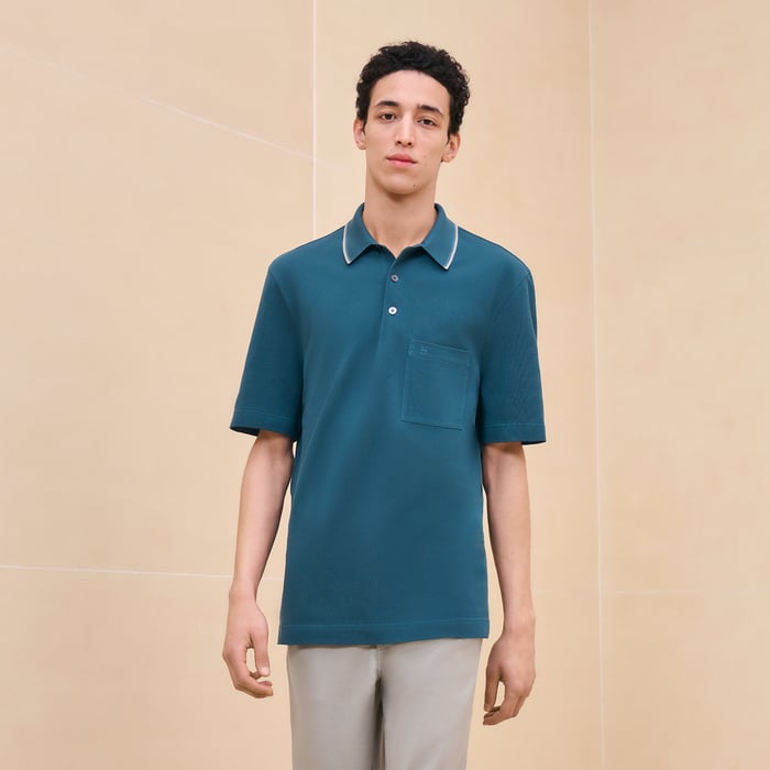 Pétrole "Piqures Sellier" Polo Shirt