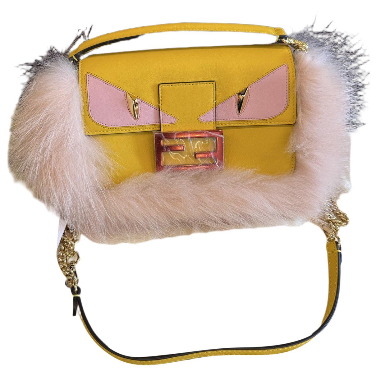 Baguette Chain Midi leather crossbody bag