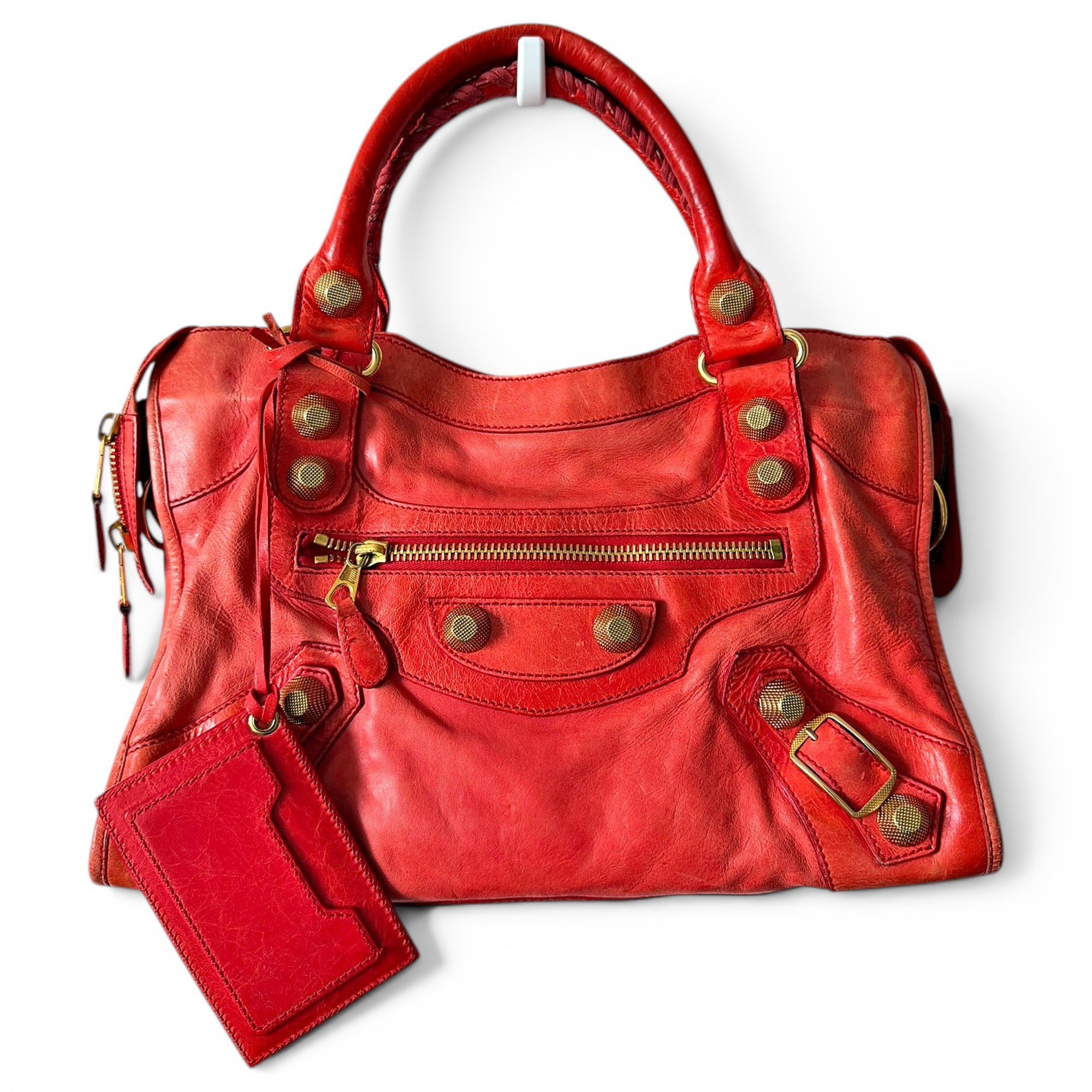 City leather handbag