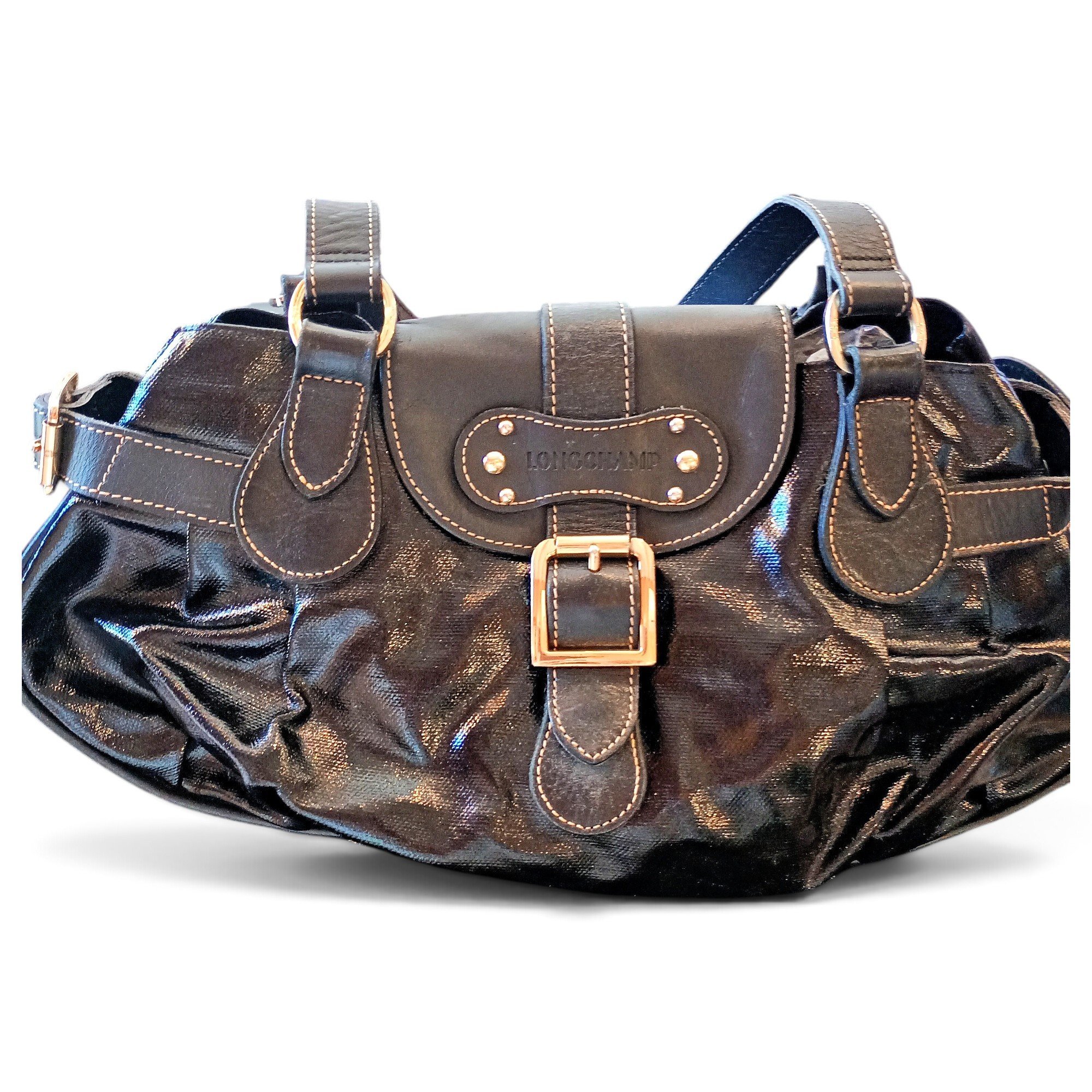 Idole patent leather handbag