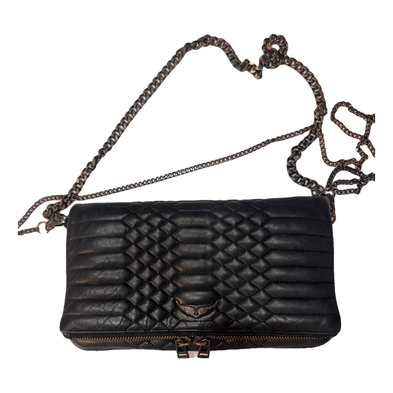 Rock leather clutch bag