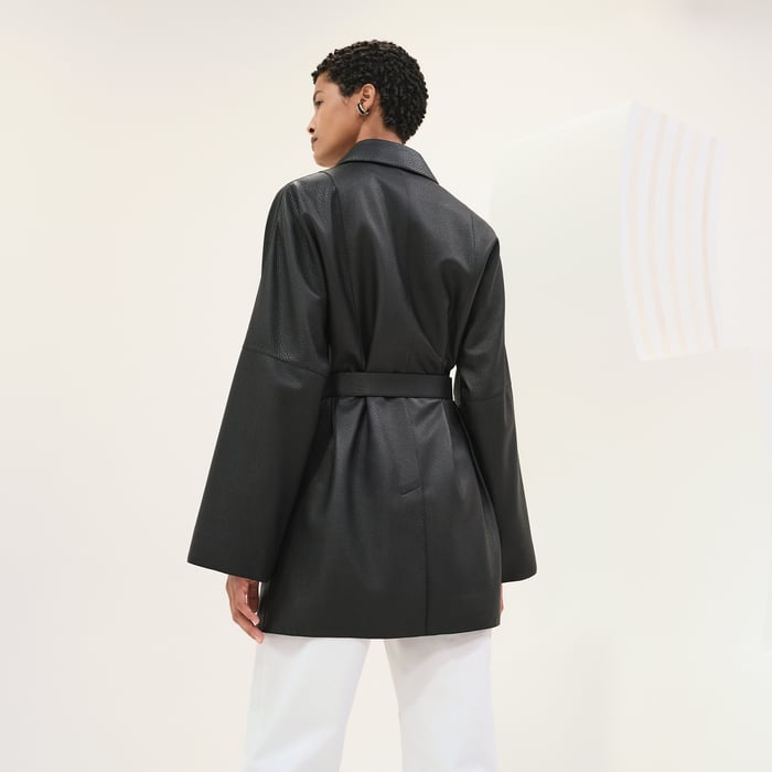 Noir Short Wrap Coat