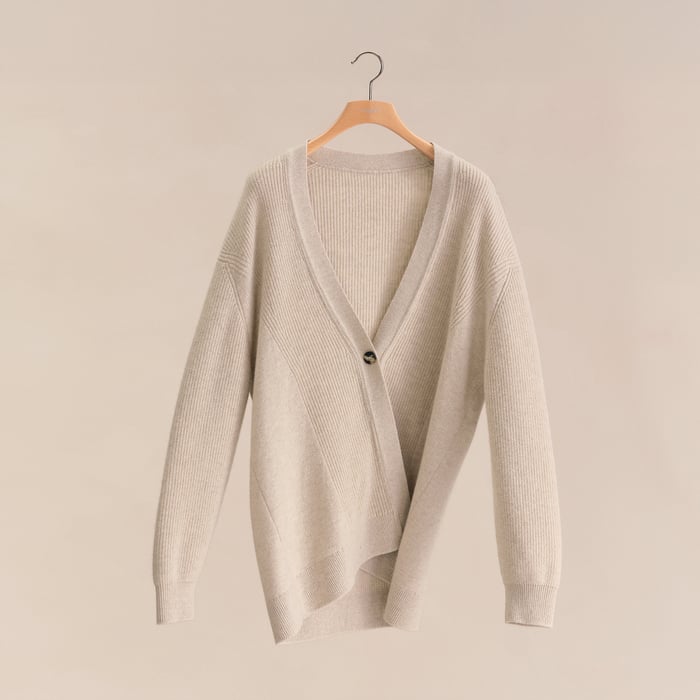 Beige Naturel Long Cardigan