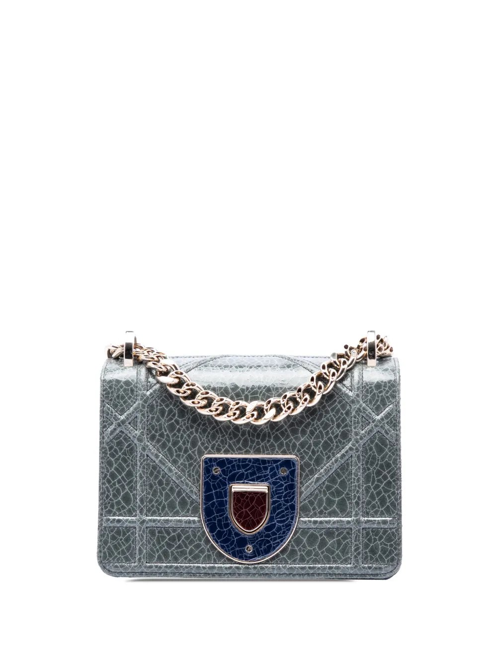 2016 Mini Crackled Deerskin Diorama Flap crossbody bag
