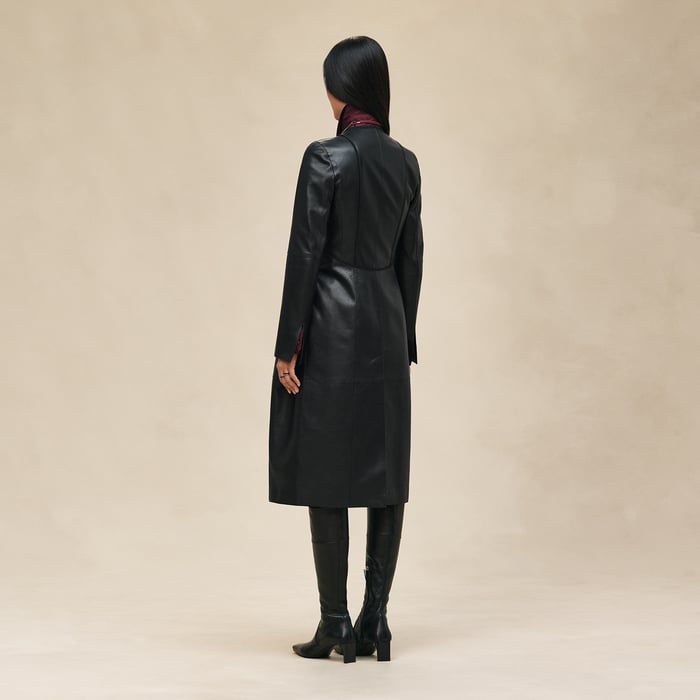 Noir Long Leather Coat