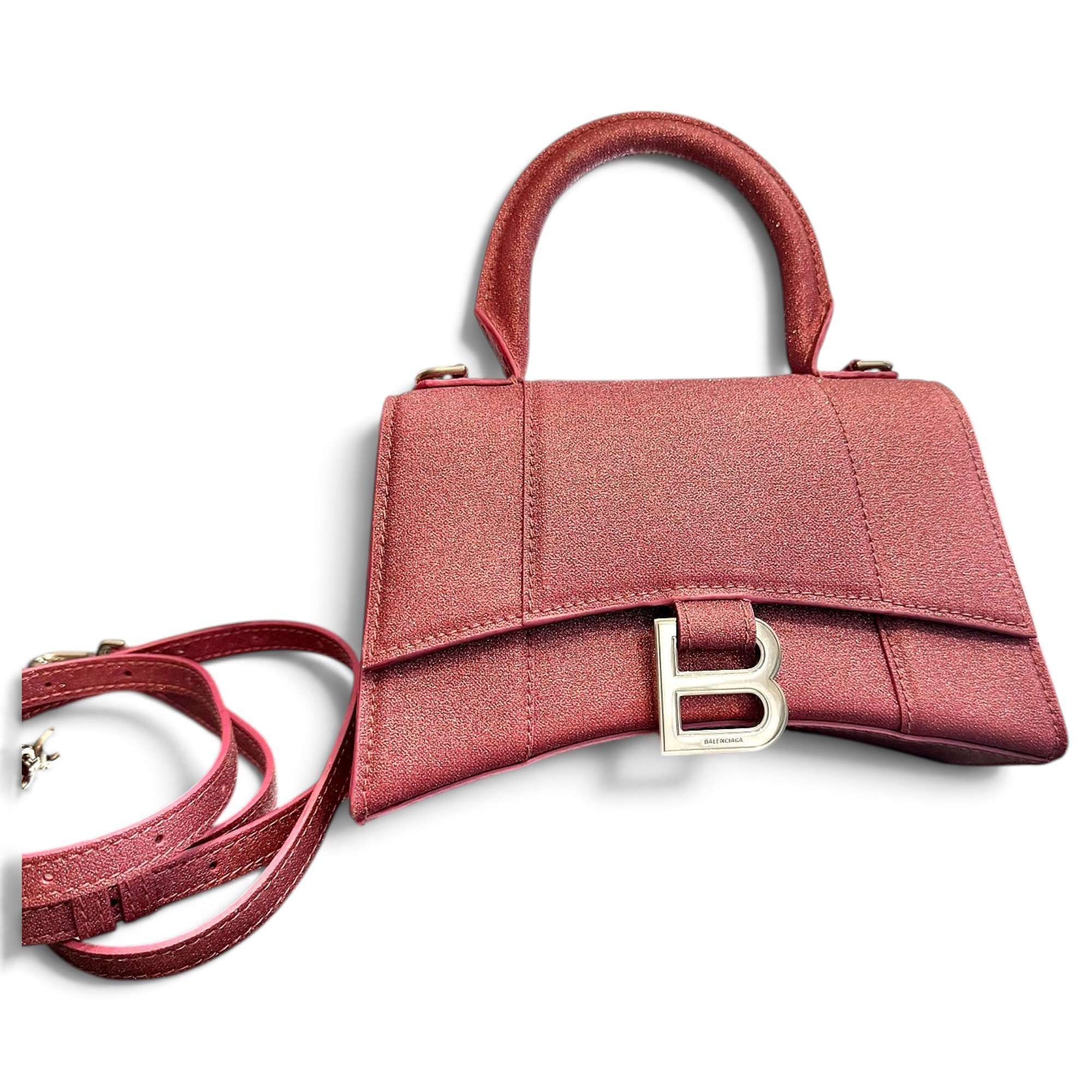 Hourglass glitter handbag