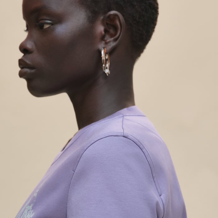 Violet Lilas Printed Straight T-shirt