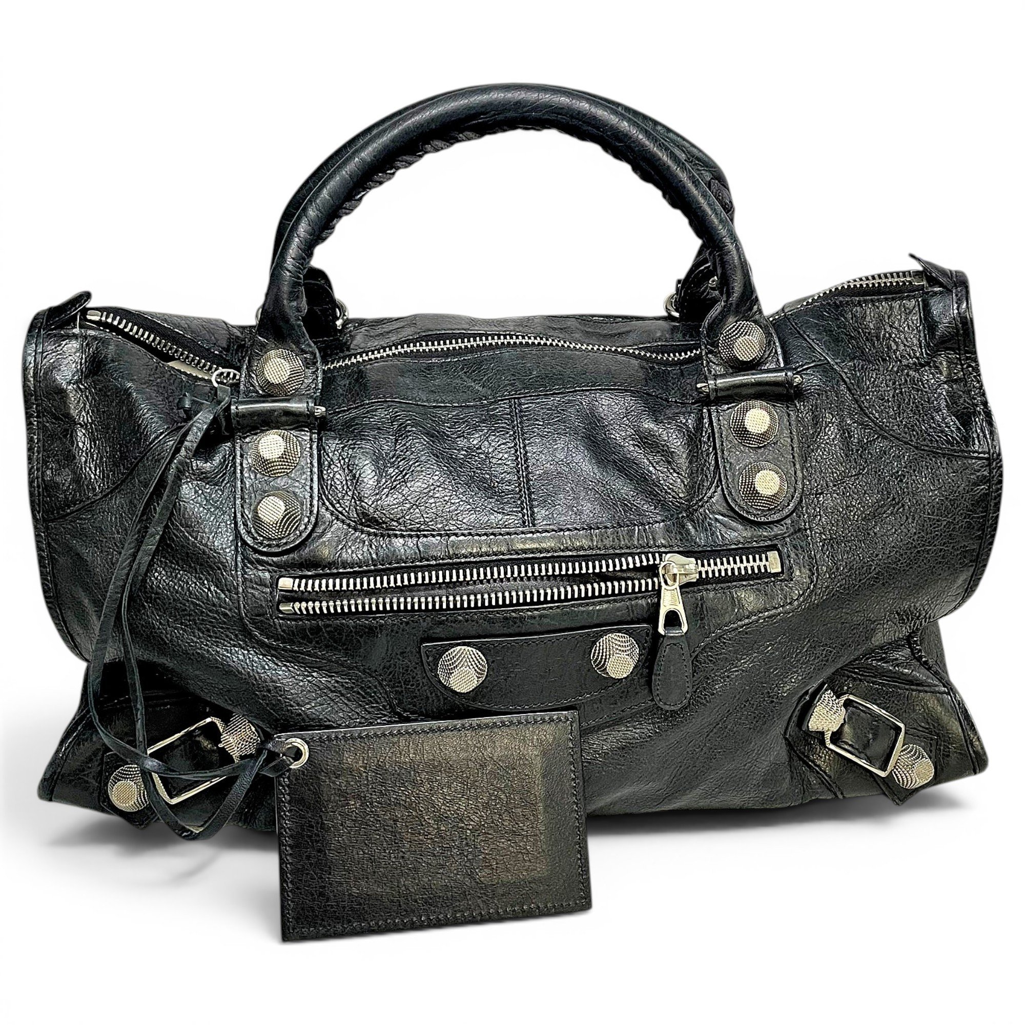 City leather handbag