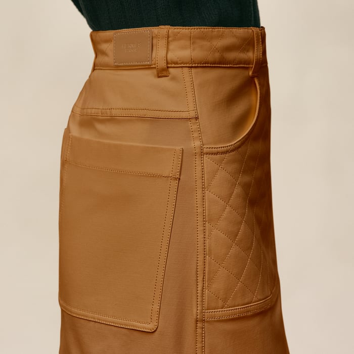 Marron Ocre Wrap Miniskirt