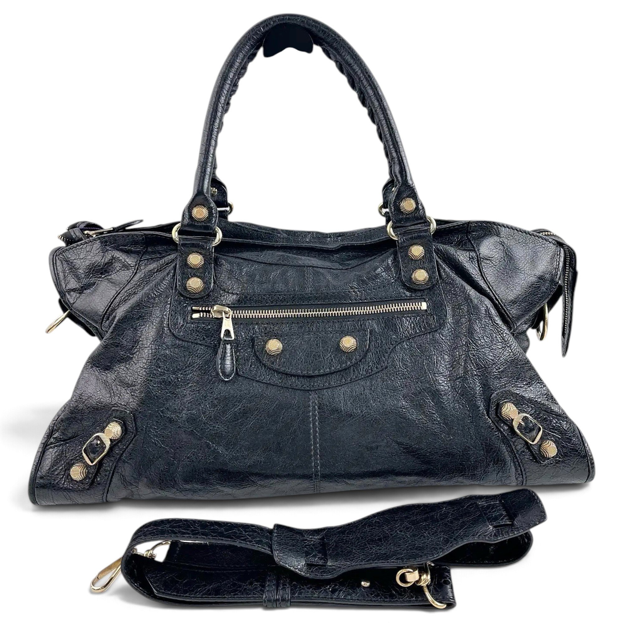City leather handbag