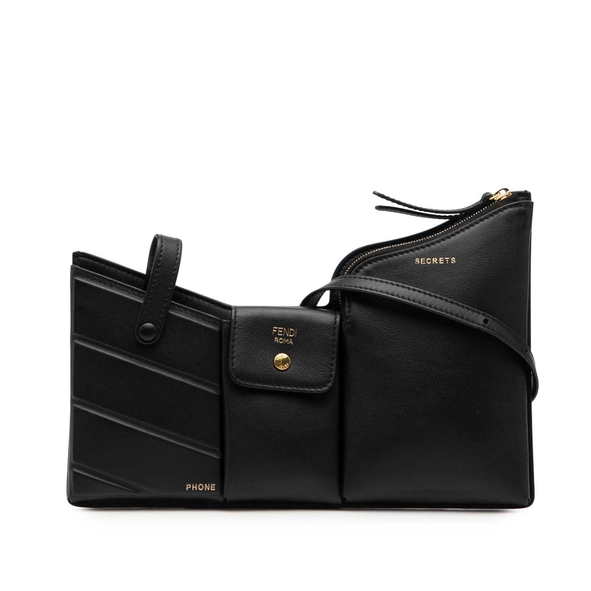 Pocket leather crossbody bag