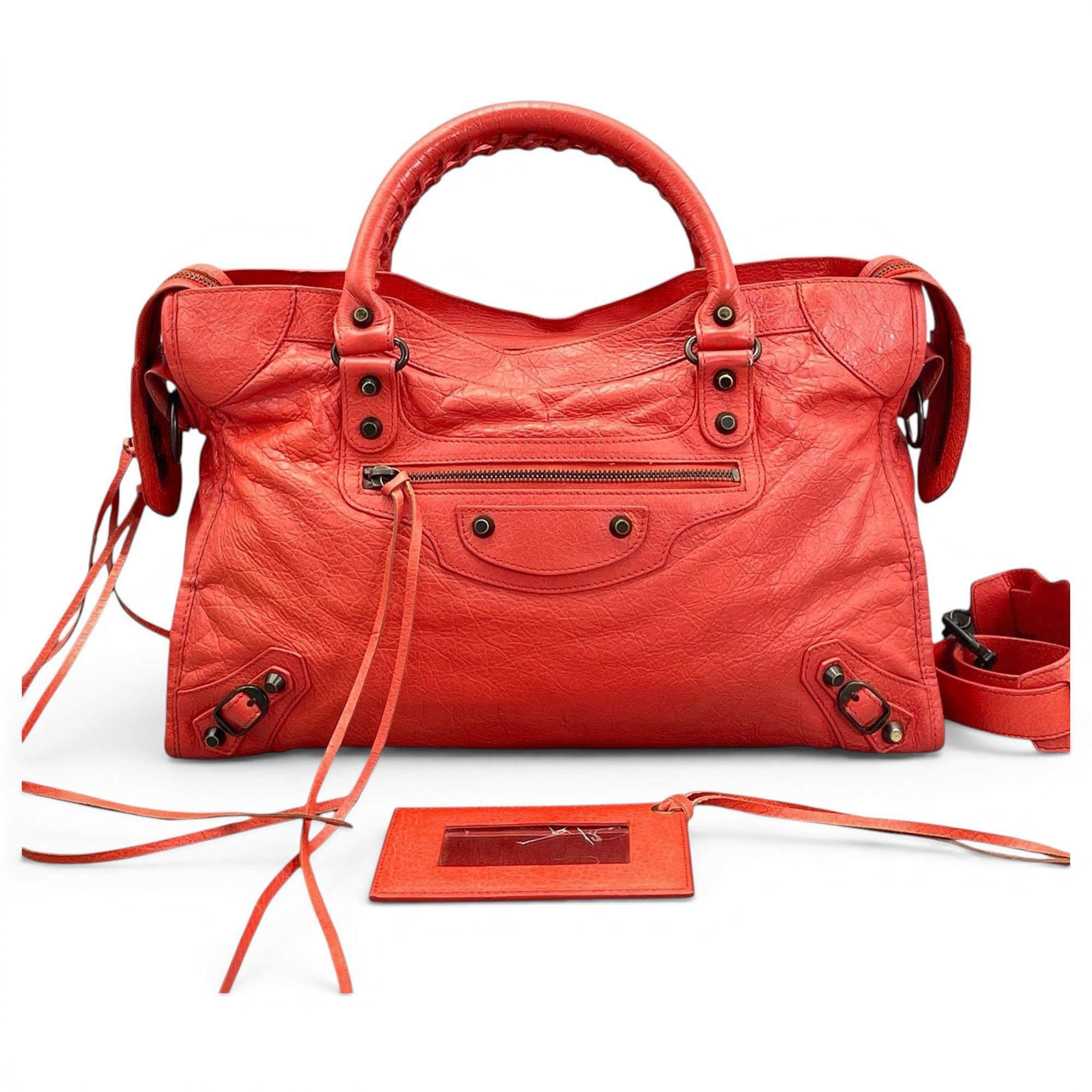 City leather handbag
