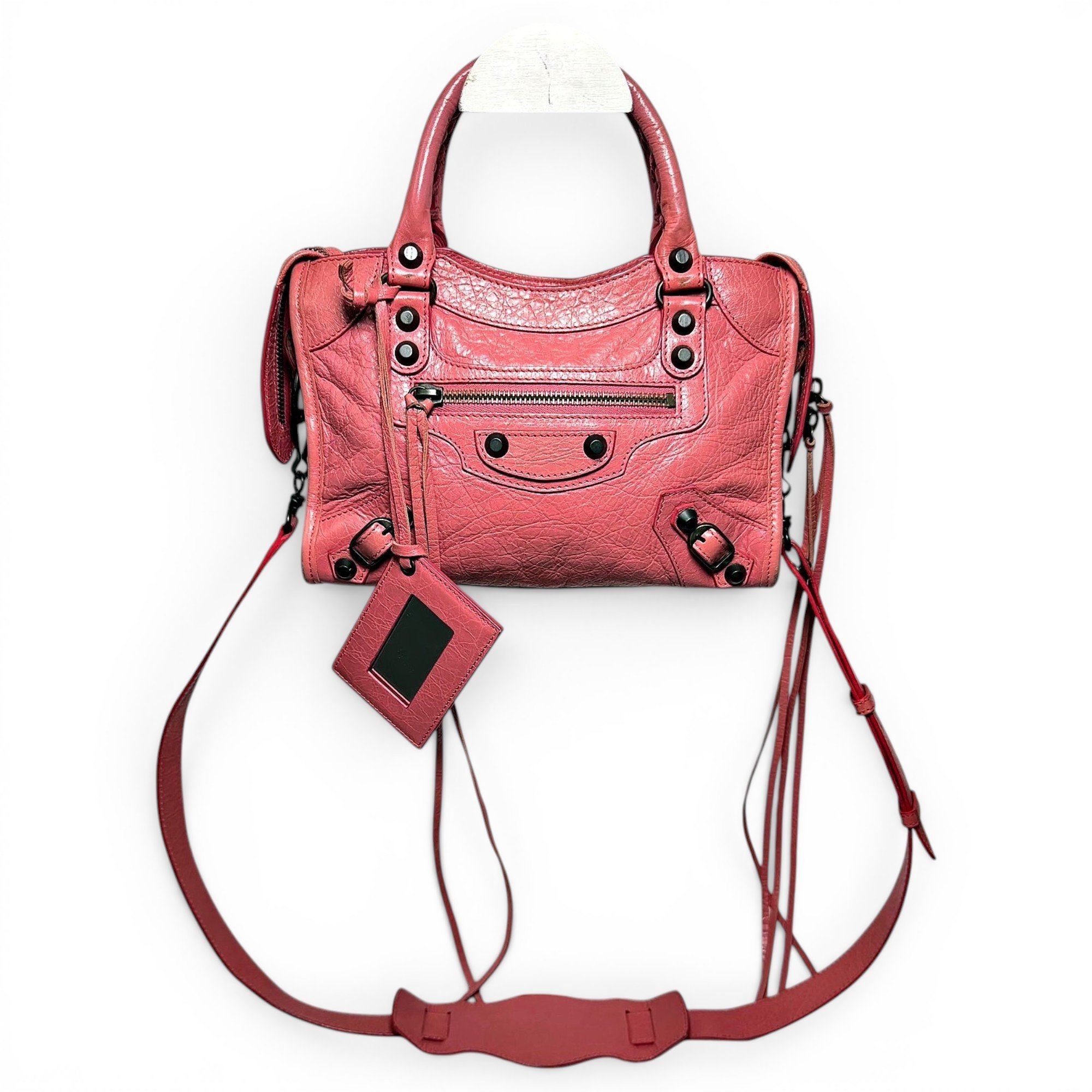 City leather handbag