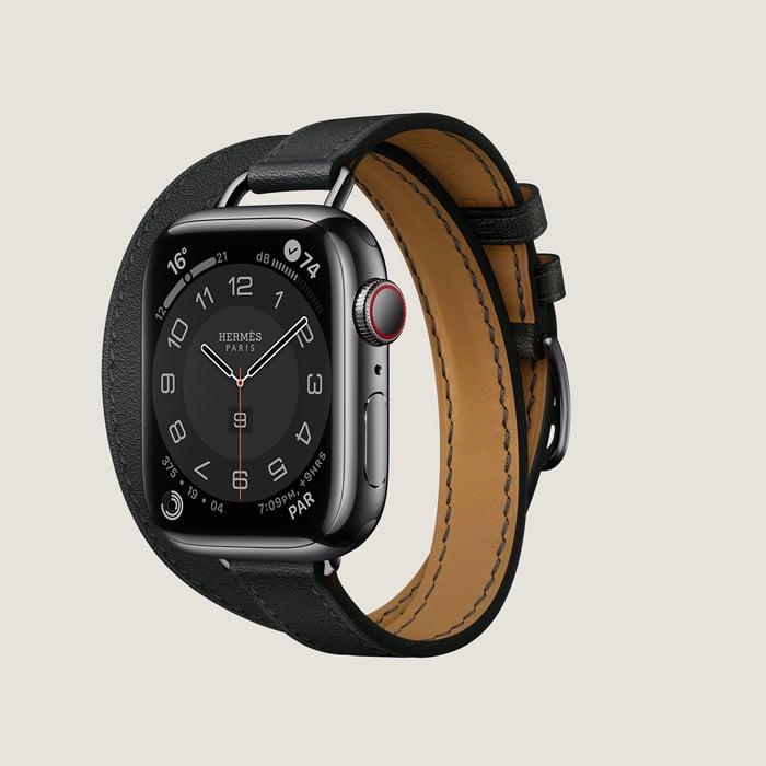 Noir Band Apple Watch Hermès Double Tour 41 MM Attelage