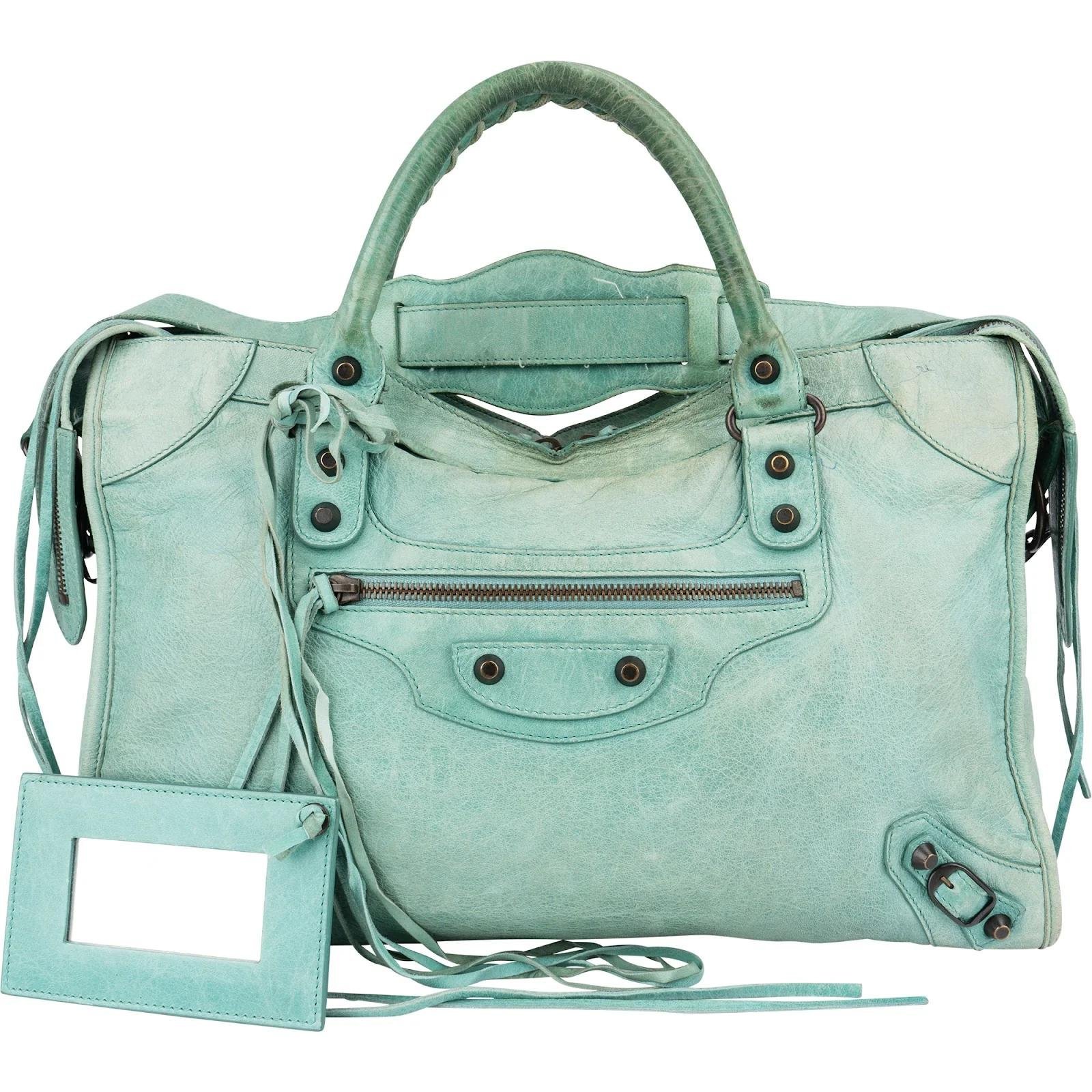 City leather handbag