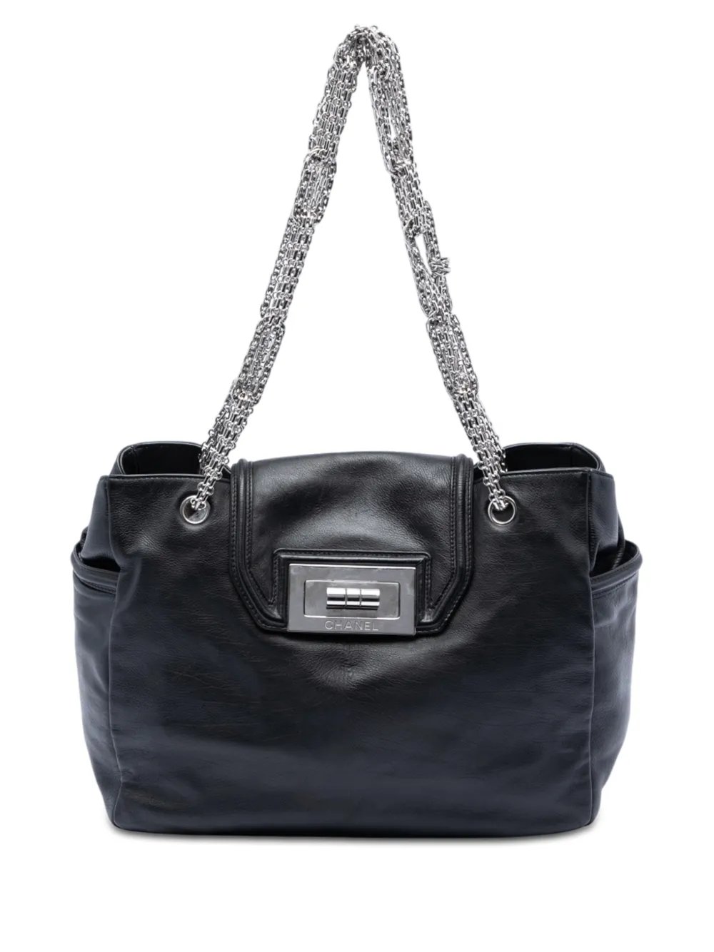 2008-2009 Large Lambskin Mademoiselle Lock Jewelry Chain tote bag