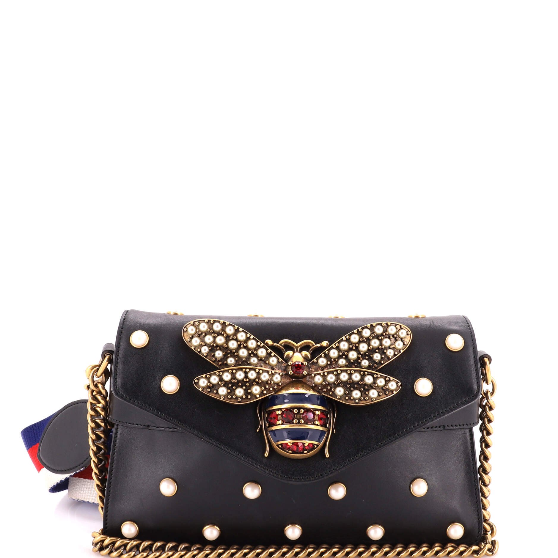 Broadway Pearly Bee Shoulder Bag Embellished Leather Mini