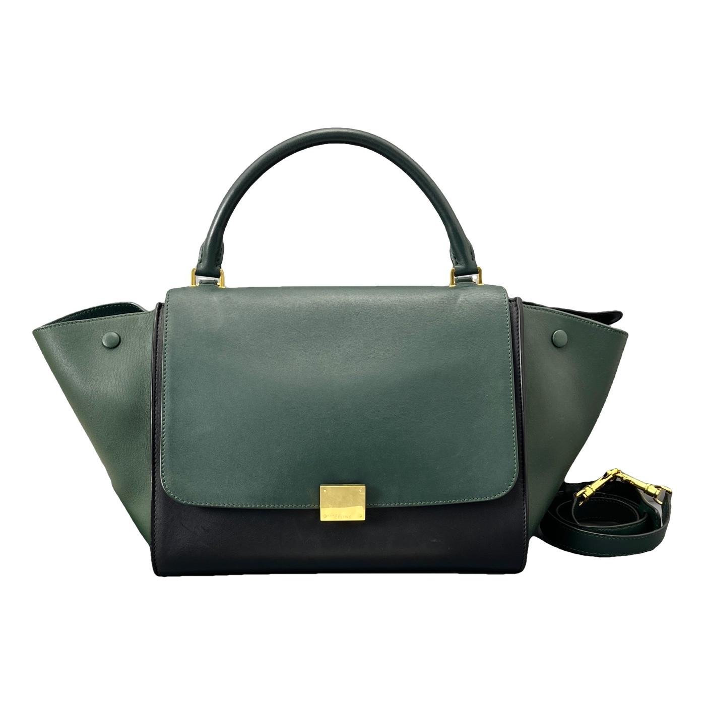 Trapèze leather handbag