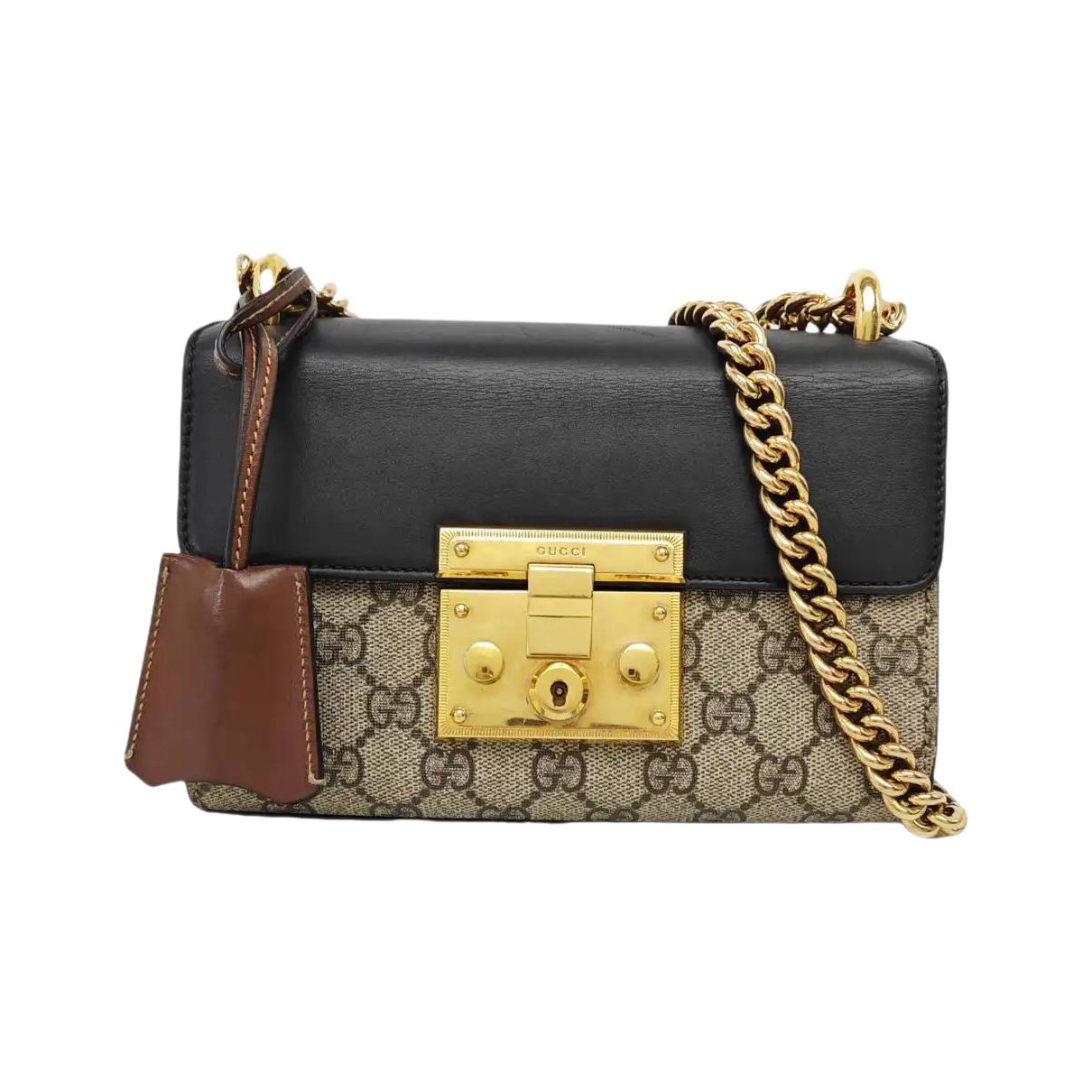 Padlock leather handbag