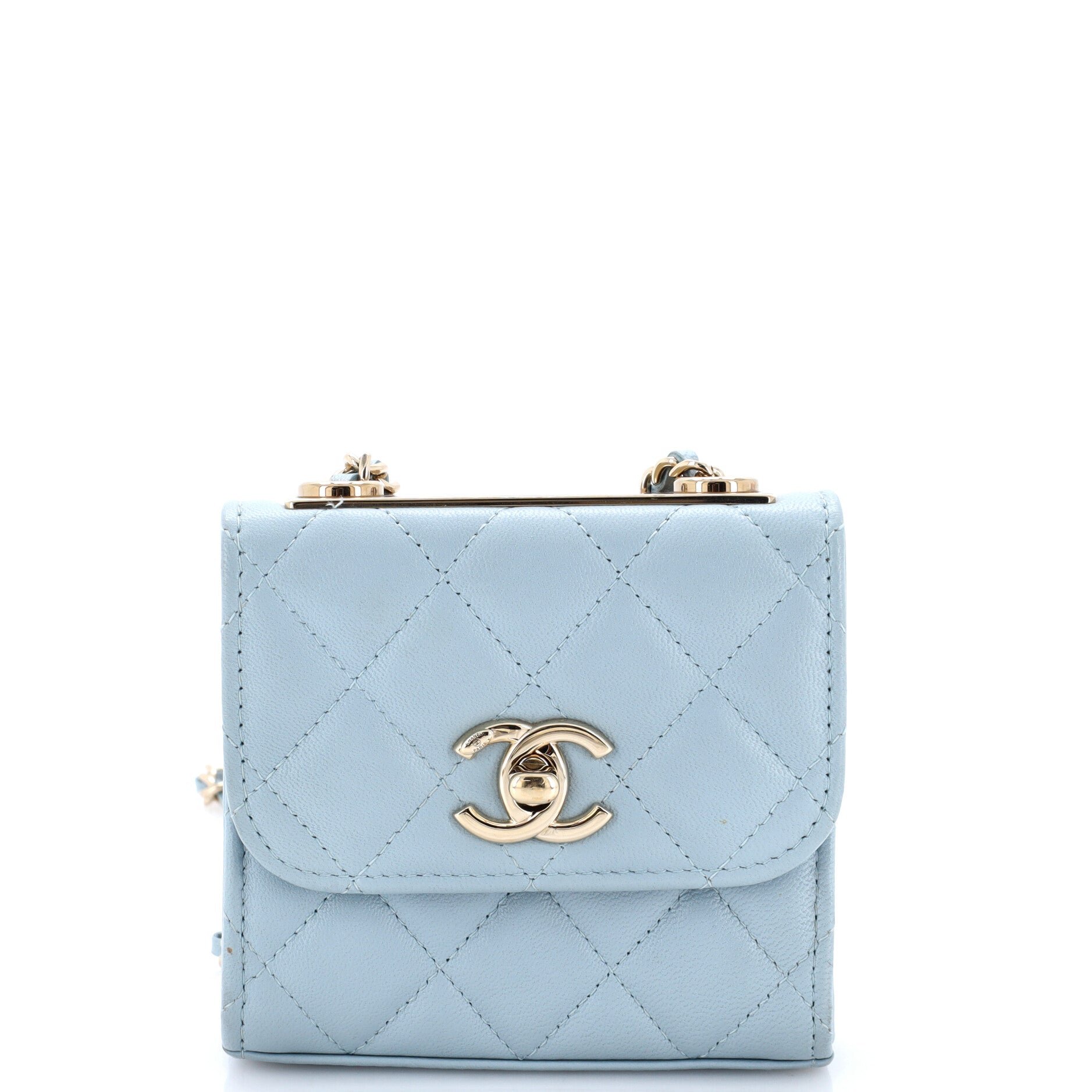 Trendy CC Clutch with Chain Quilted Lambskin Small