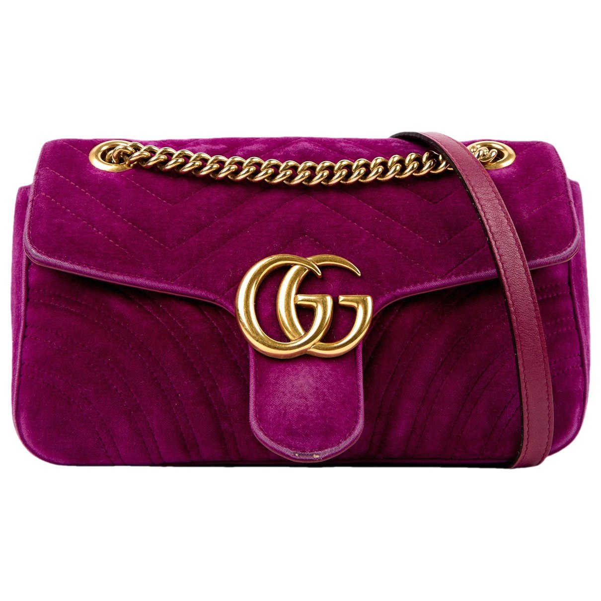 GG Marmont Chain Flap velvet crossbody bag