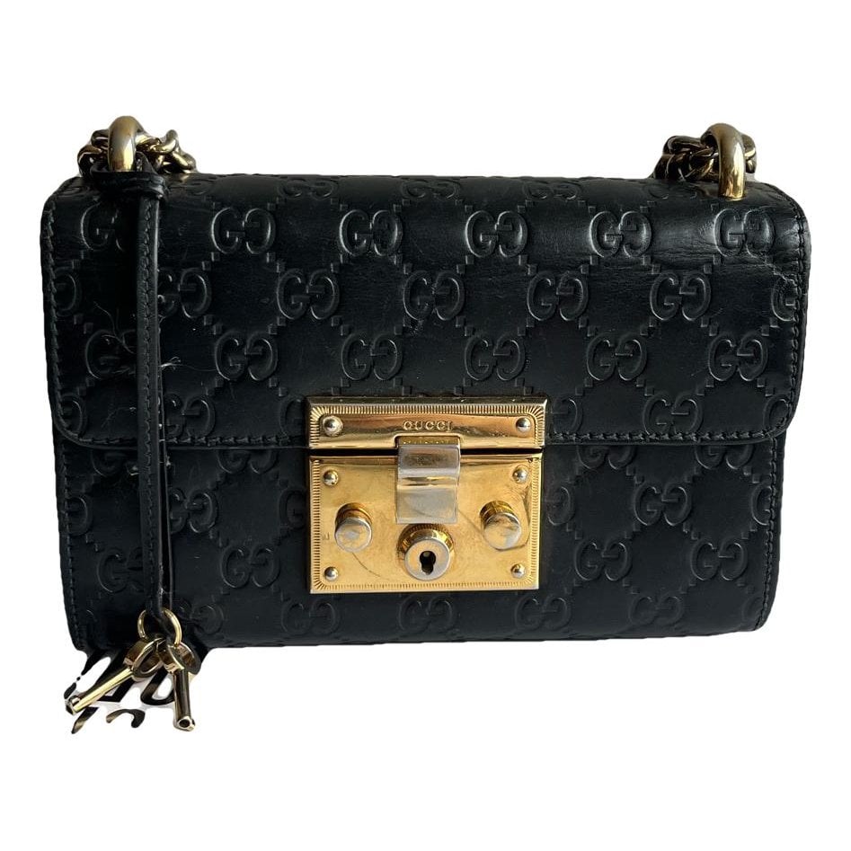Padlock leather handbag