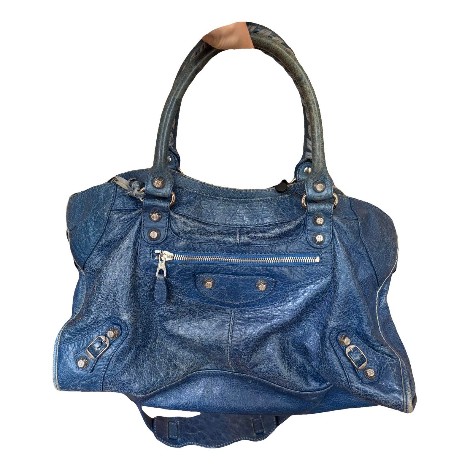 City leather handbag