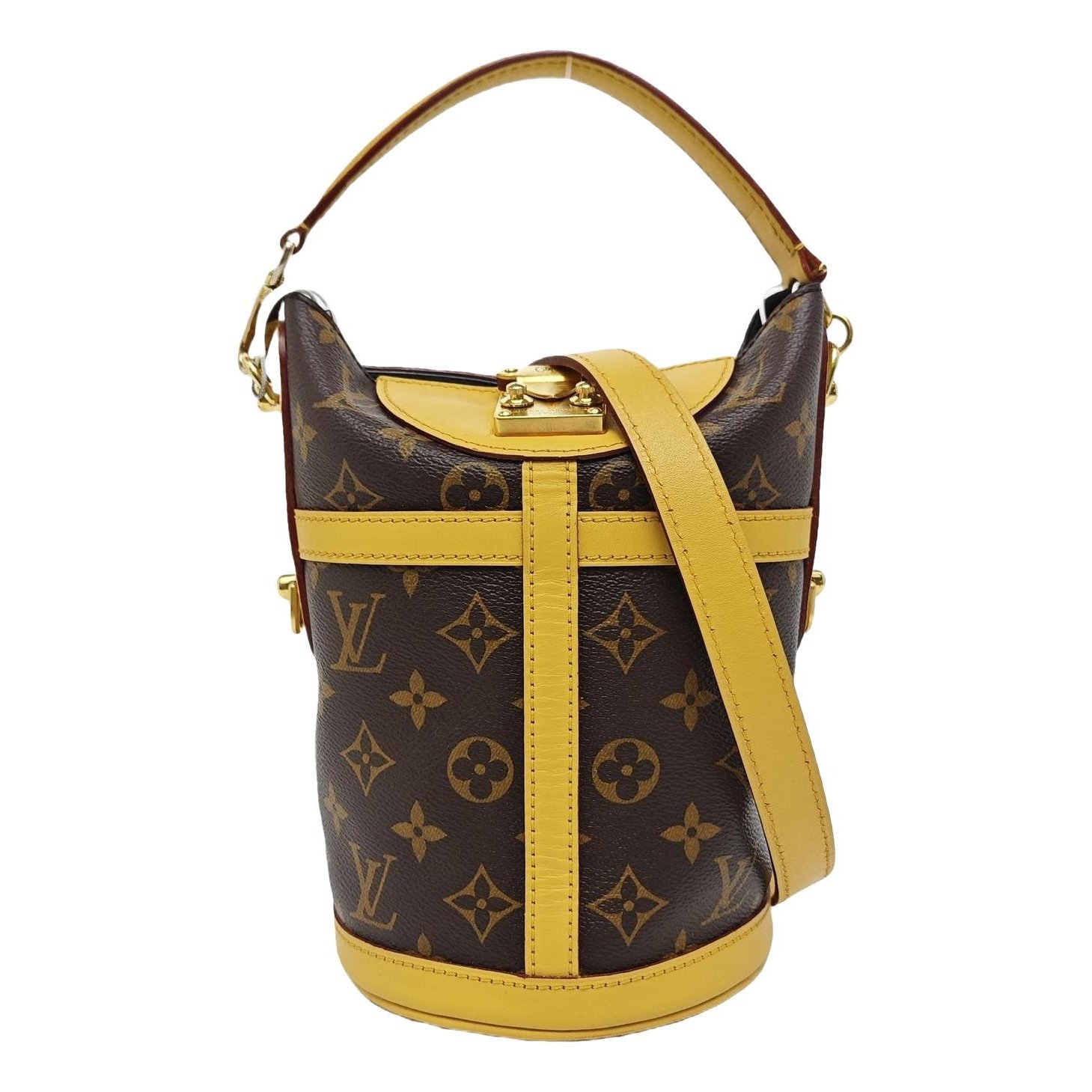 Duffle leather handbag