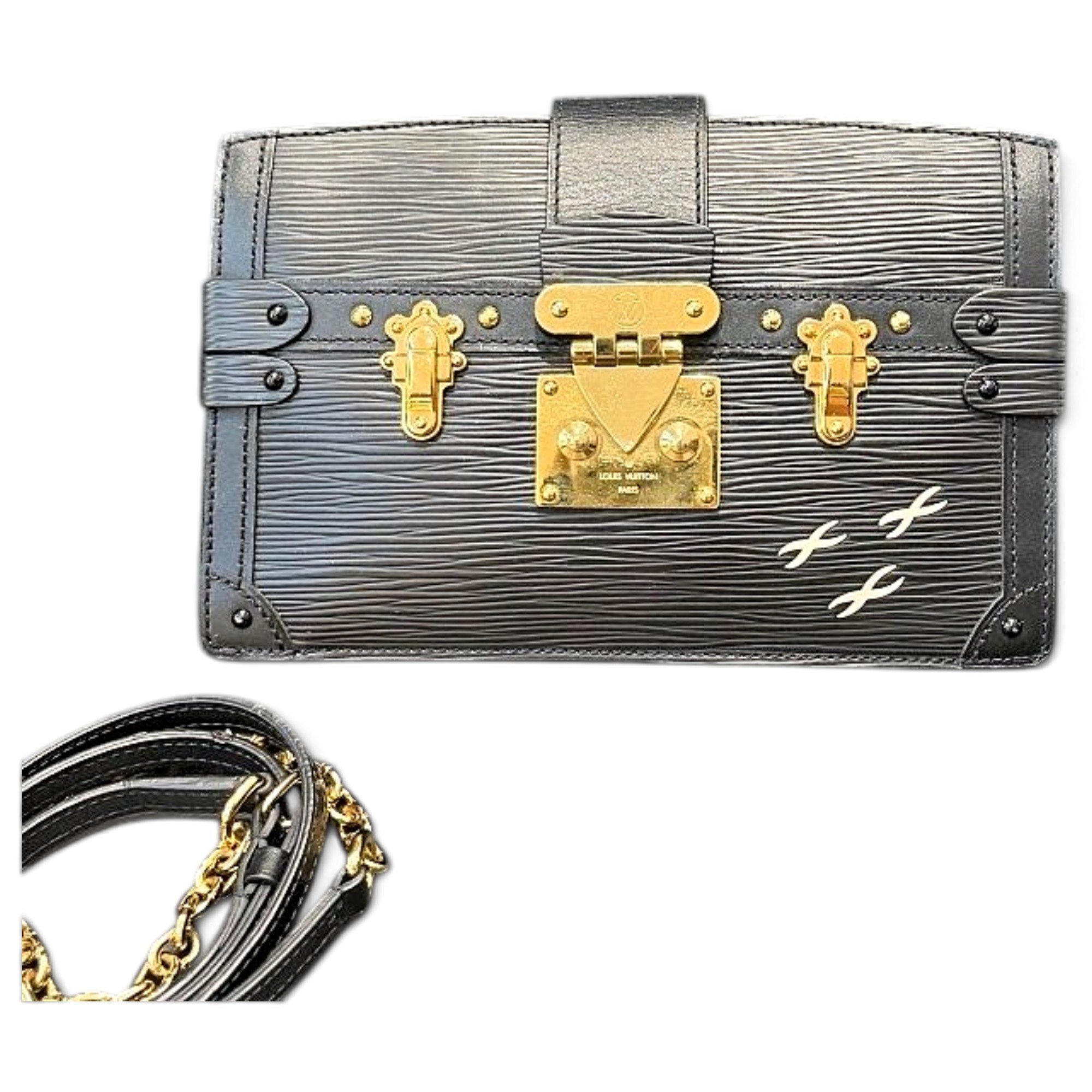 Side Trunk leather handbag