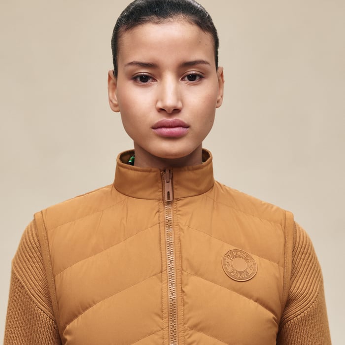 Marron Ocre Reversible Sleeveless Jacket