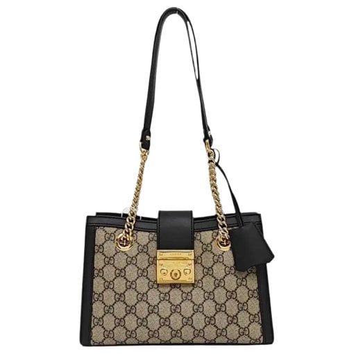 Padlock leather handbag