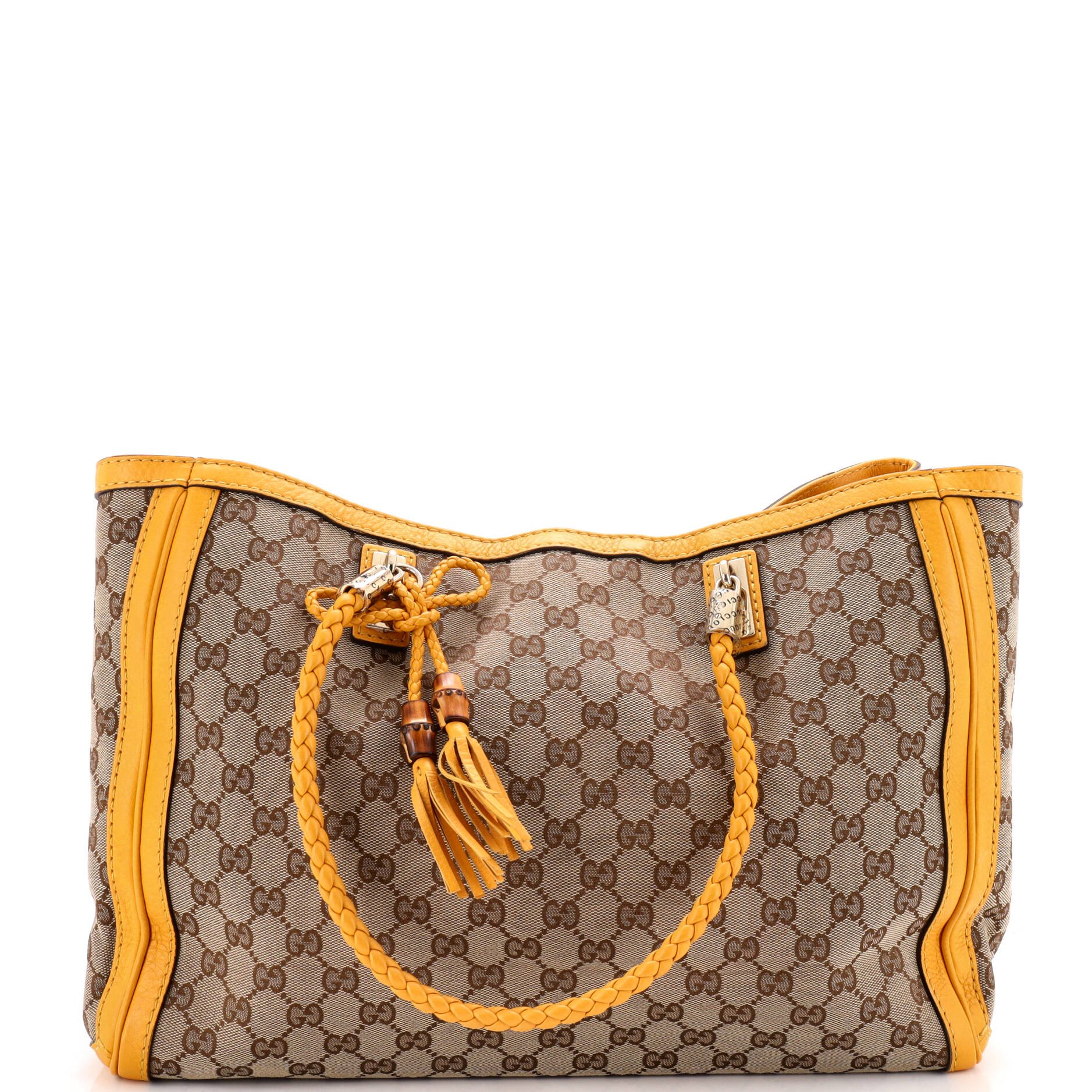 Gucci Bella Tote GG Canvas with Leather Medium