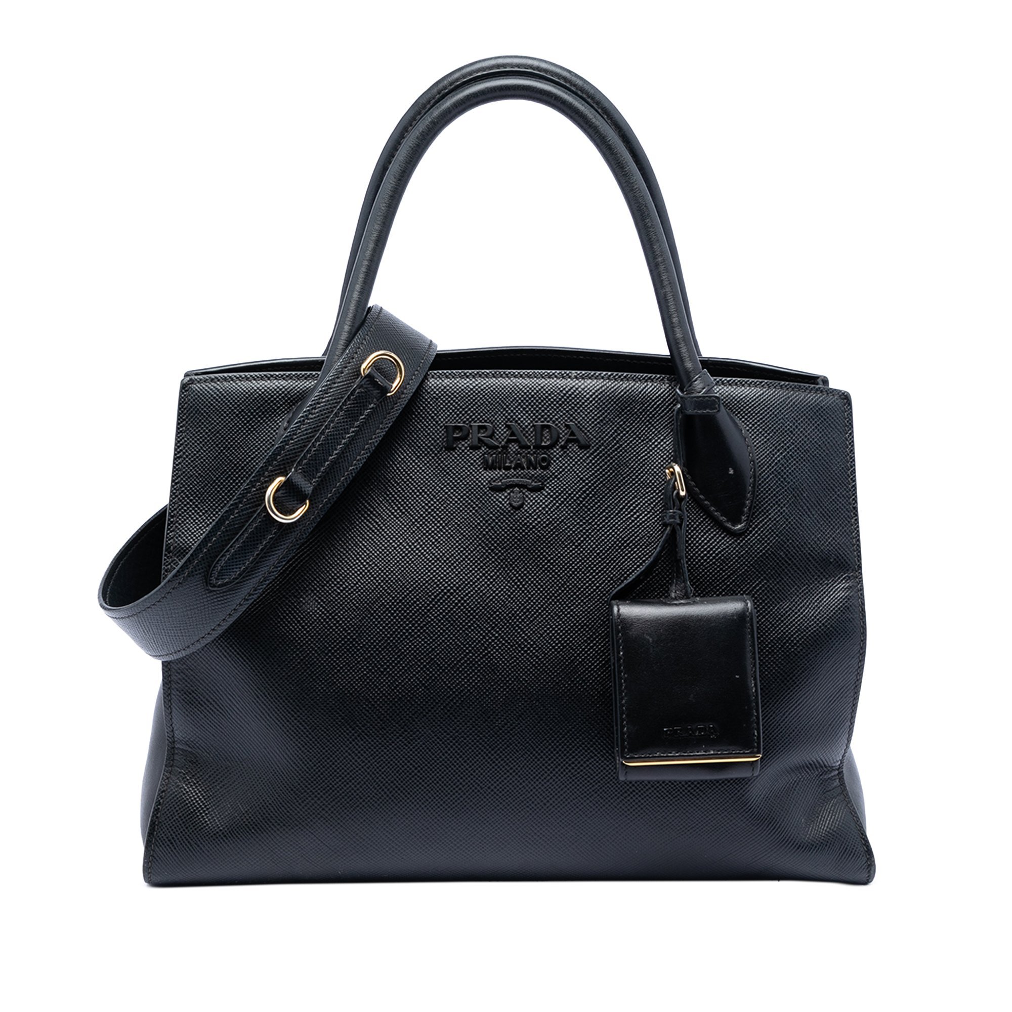 Monochrome leather handbag