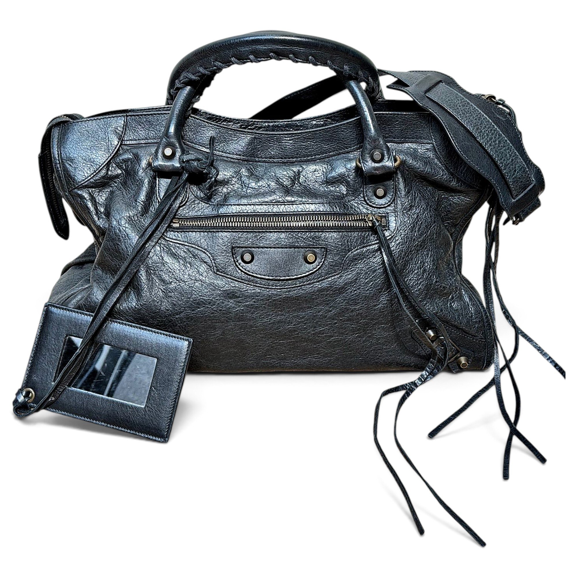 City leather handbag