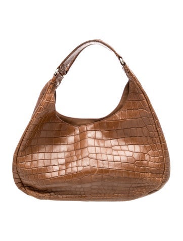 Bottega Veneta Crocodile Campana Medium