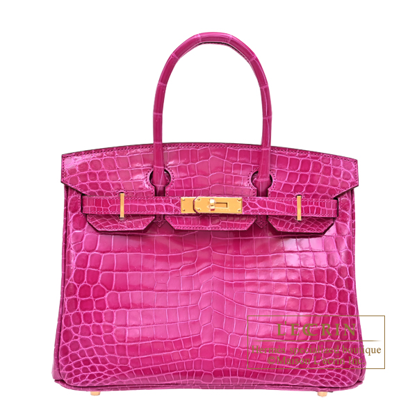 Hermes Birkin bag 30 Rose scheherazade Niloticus crocodile skin Gold hardware