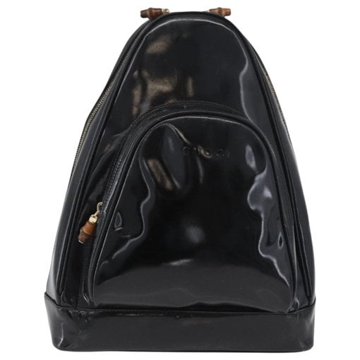 Bamboo patent leather bag