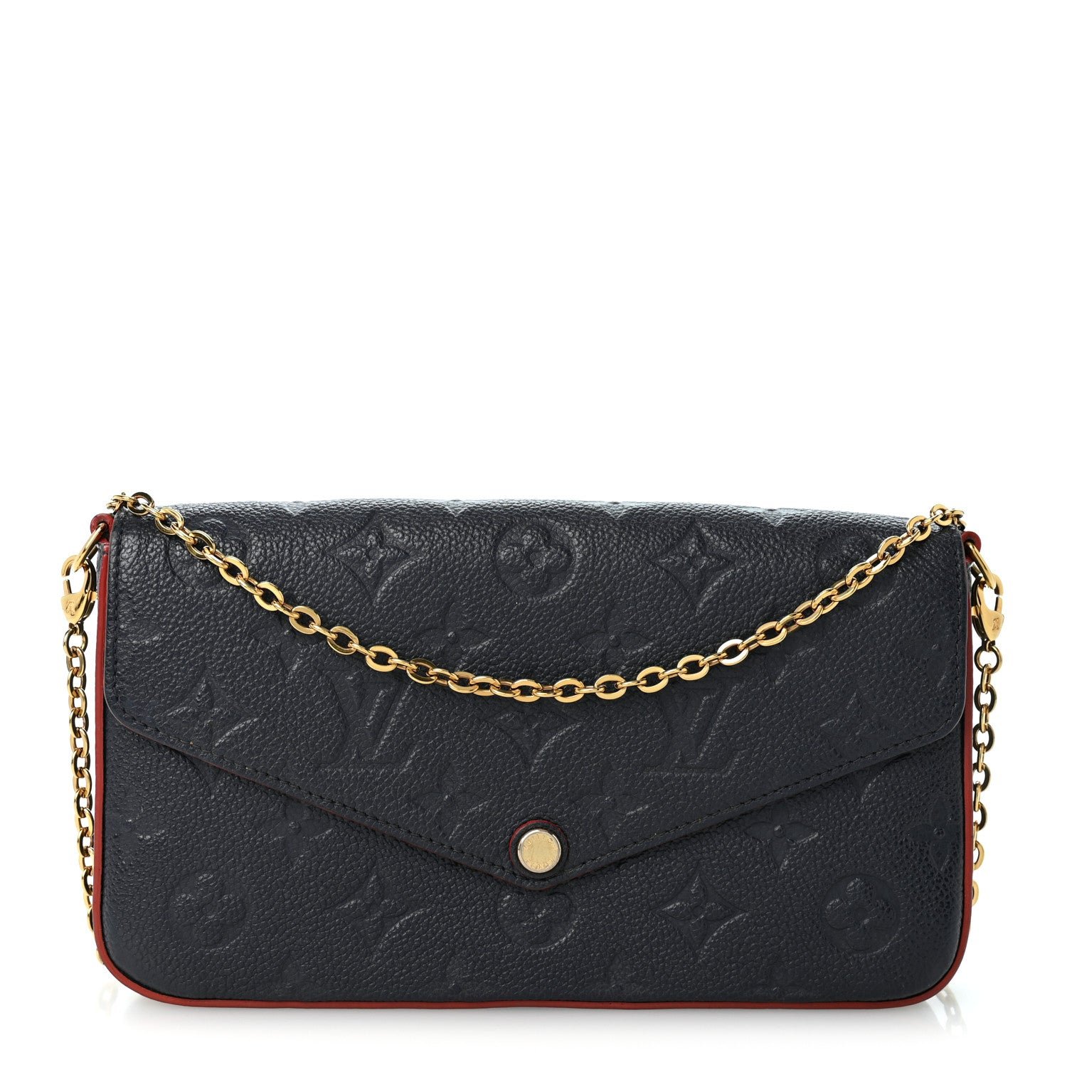 Louis Vuitton Empreinte Pochette Felicie Chain Wallet Marine Rouge