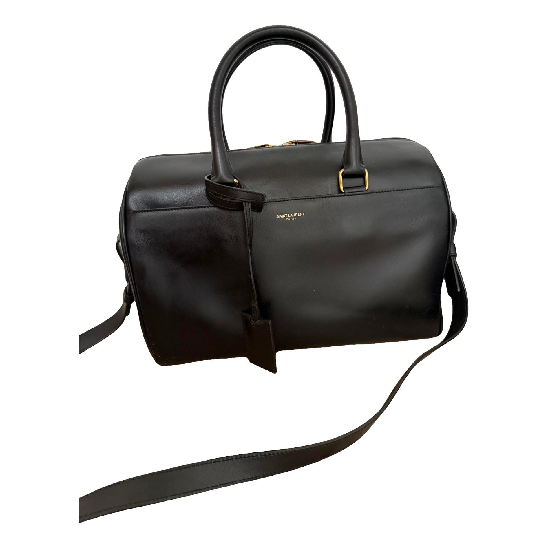 Duffle leather handbag