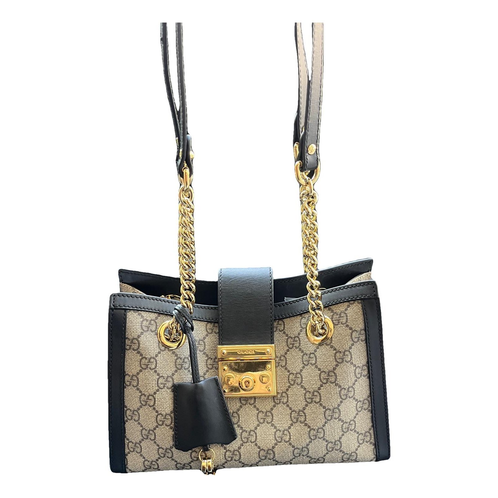 Padlock leather handbag