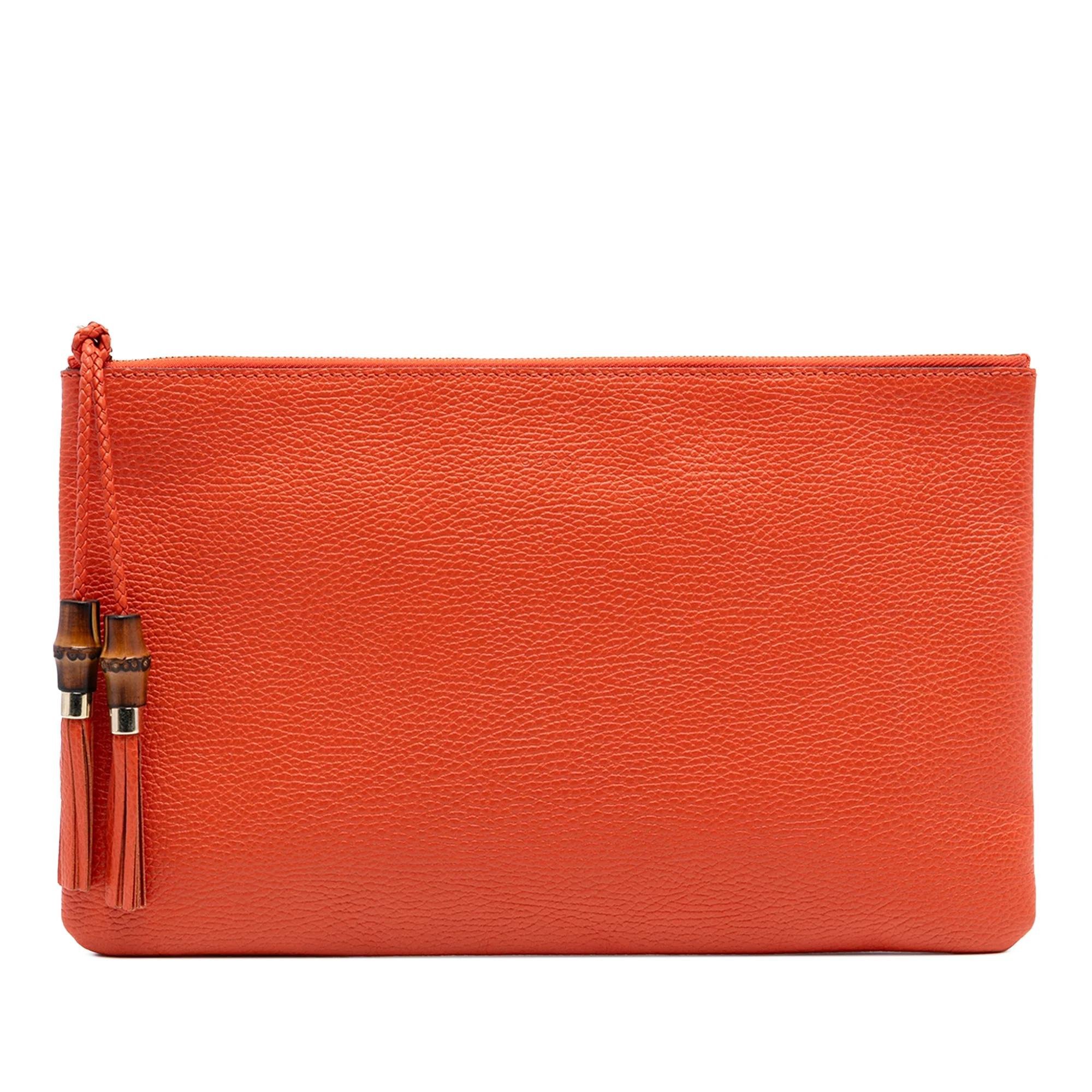 Bamboo pony-style calfskin clutch bag