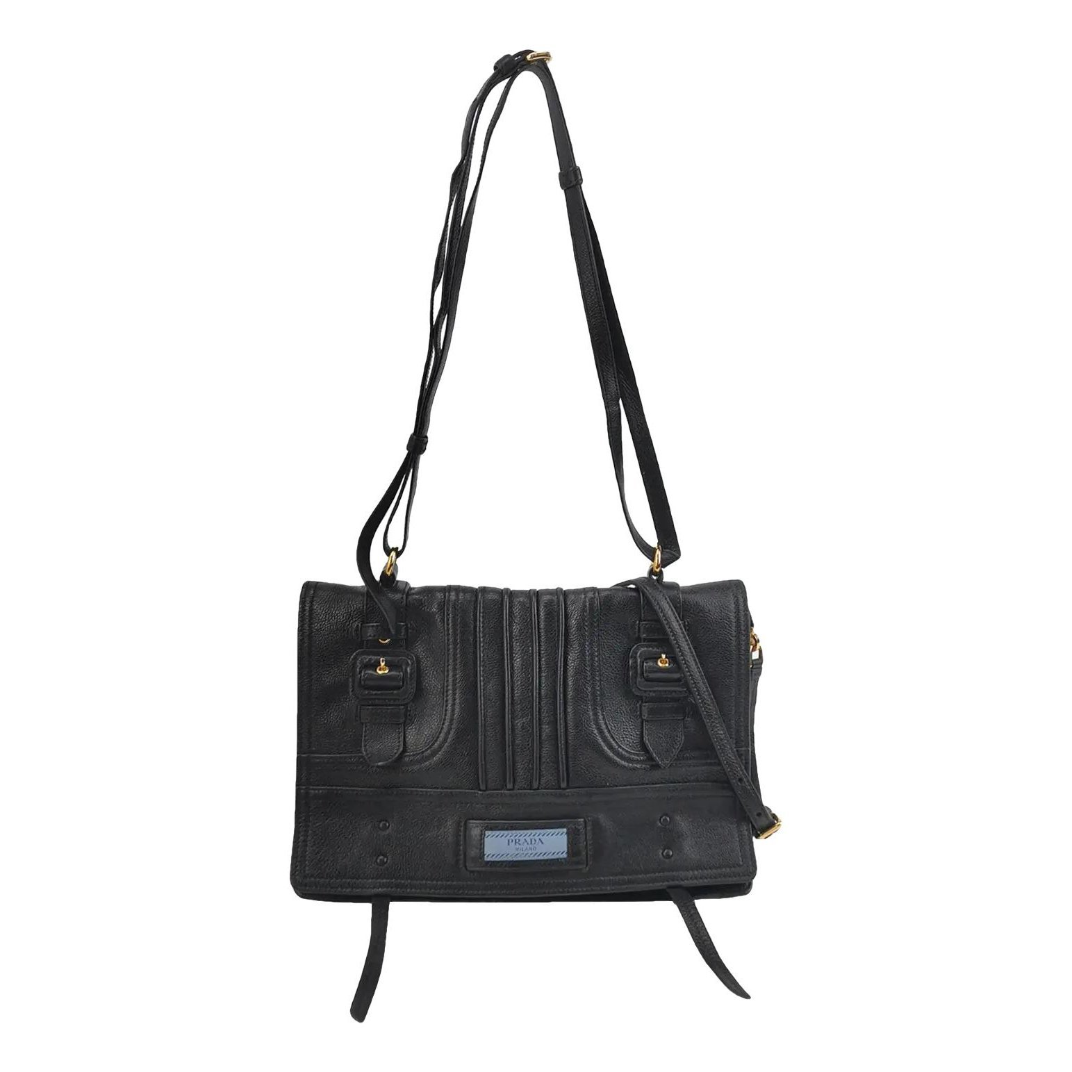Etiquette leather crossbody bag
