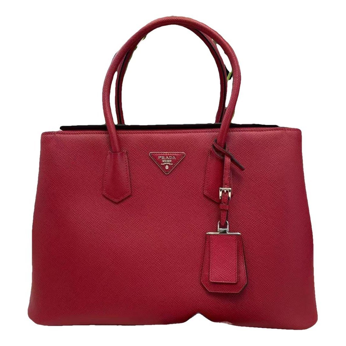 Double leather handbag