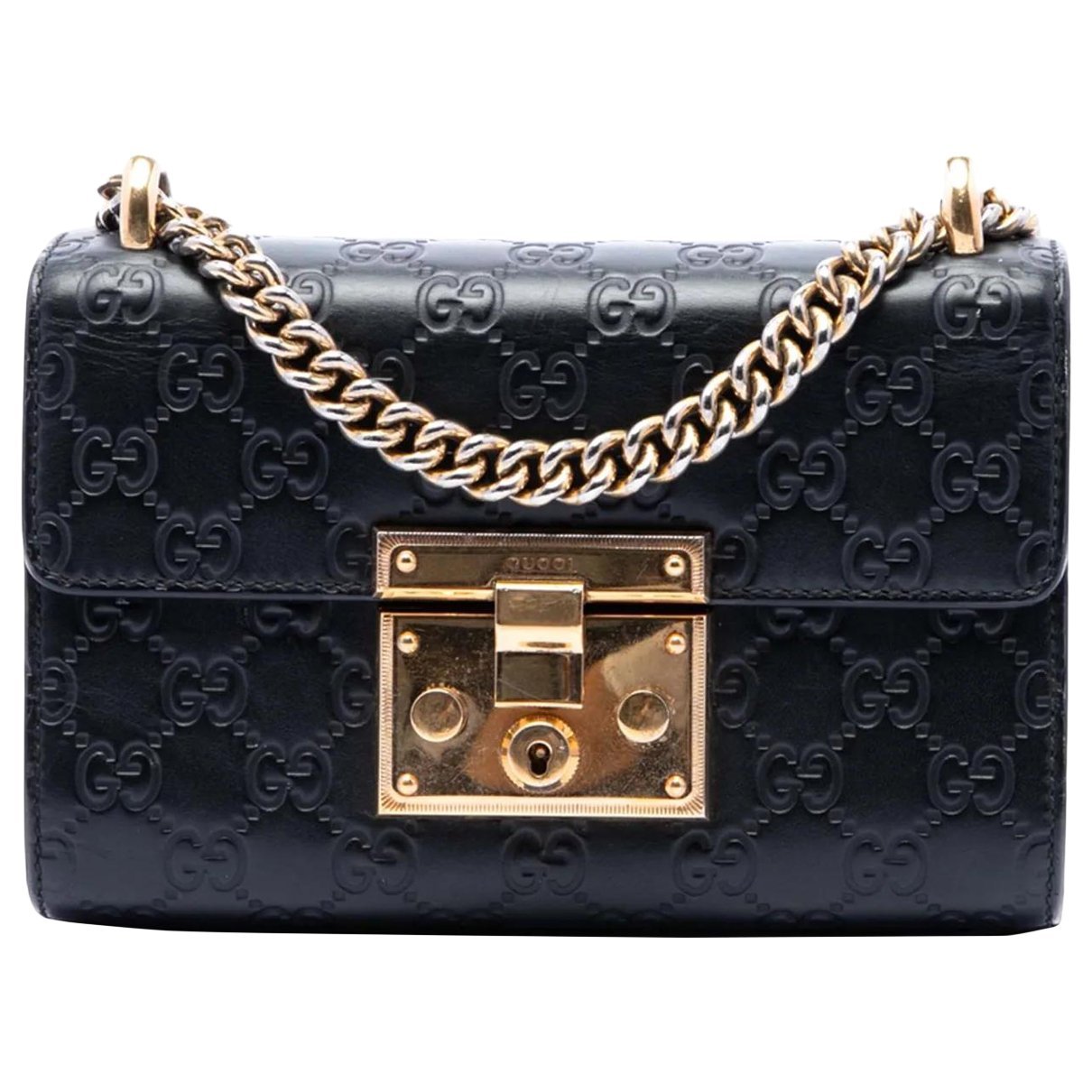 Padlock leather crossbody bag