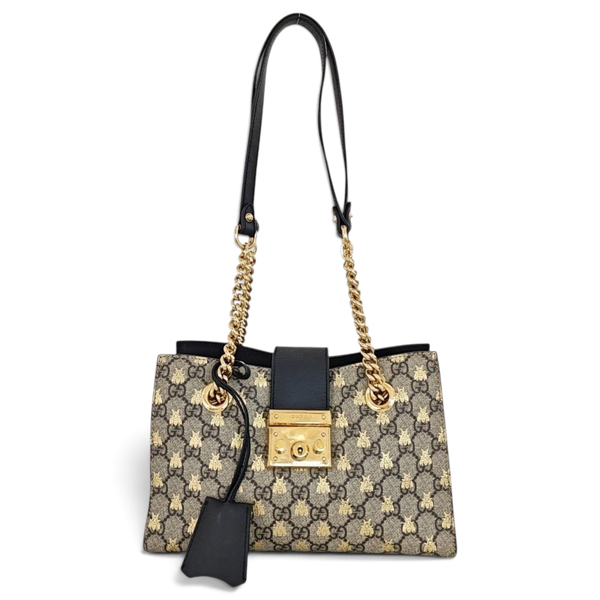 Padlock leather handbag