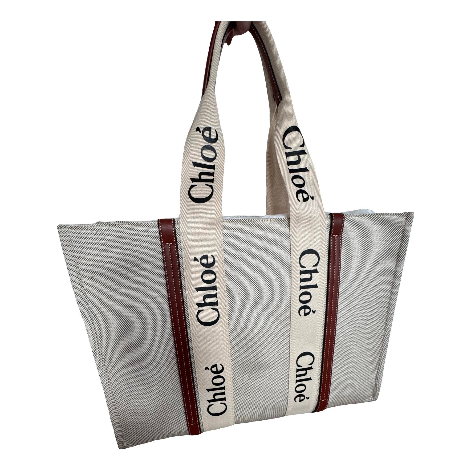 Woody linen tote