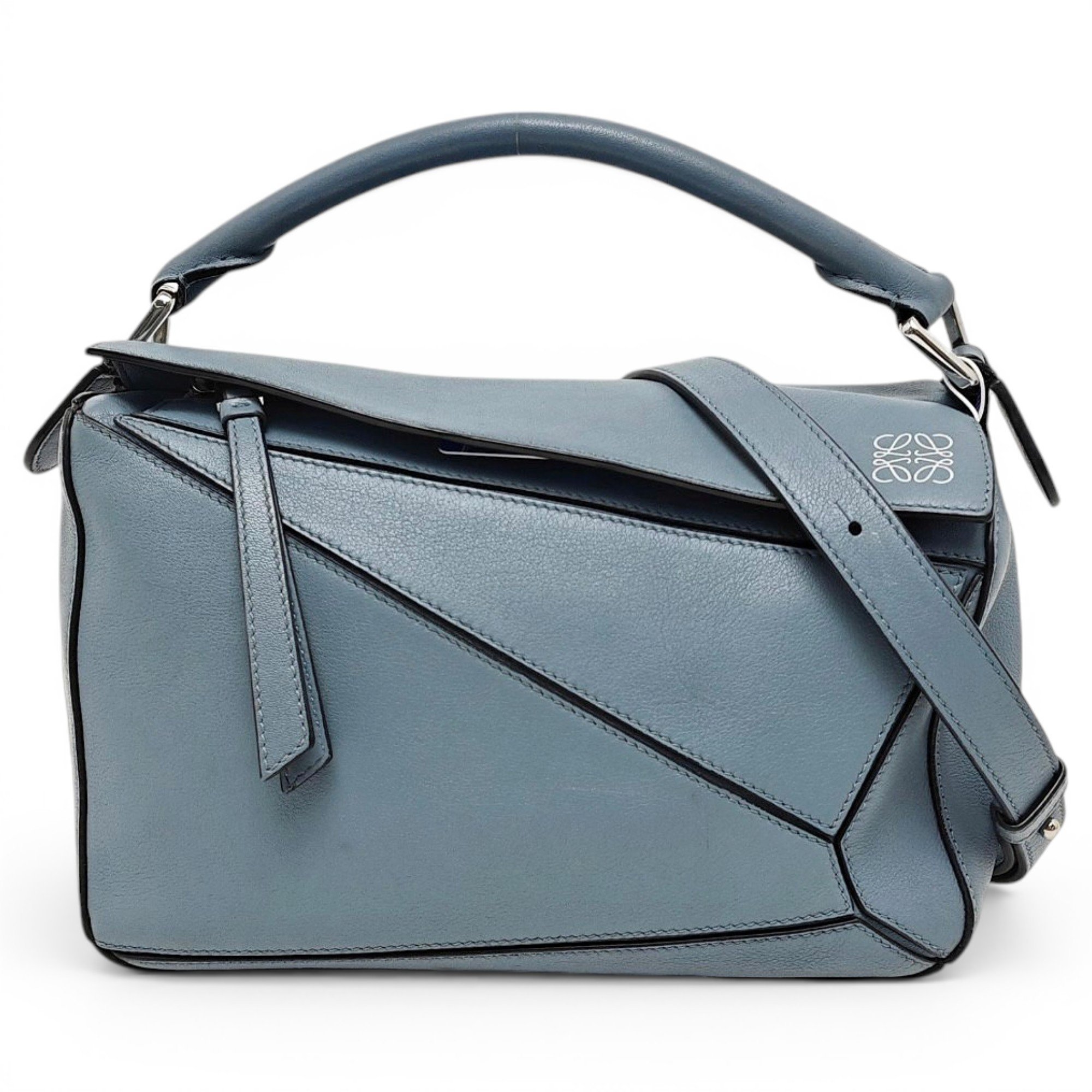Puzzle leather handbag