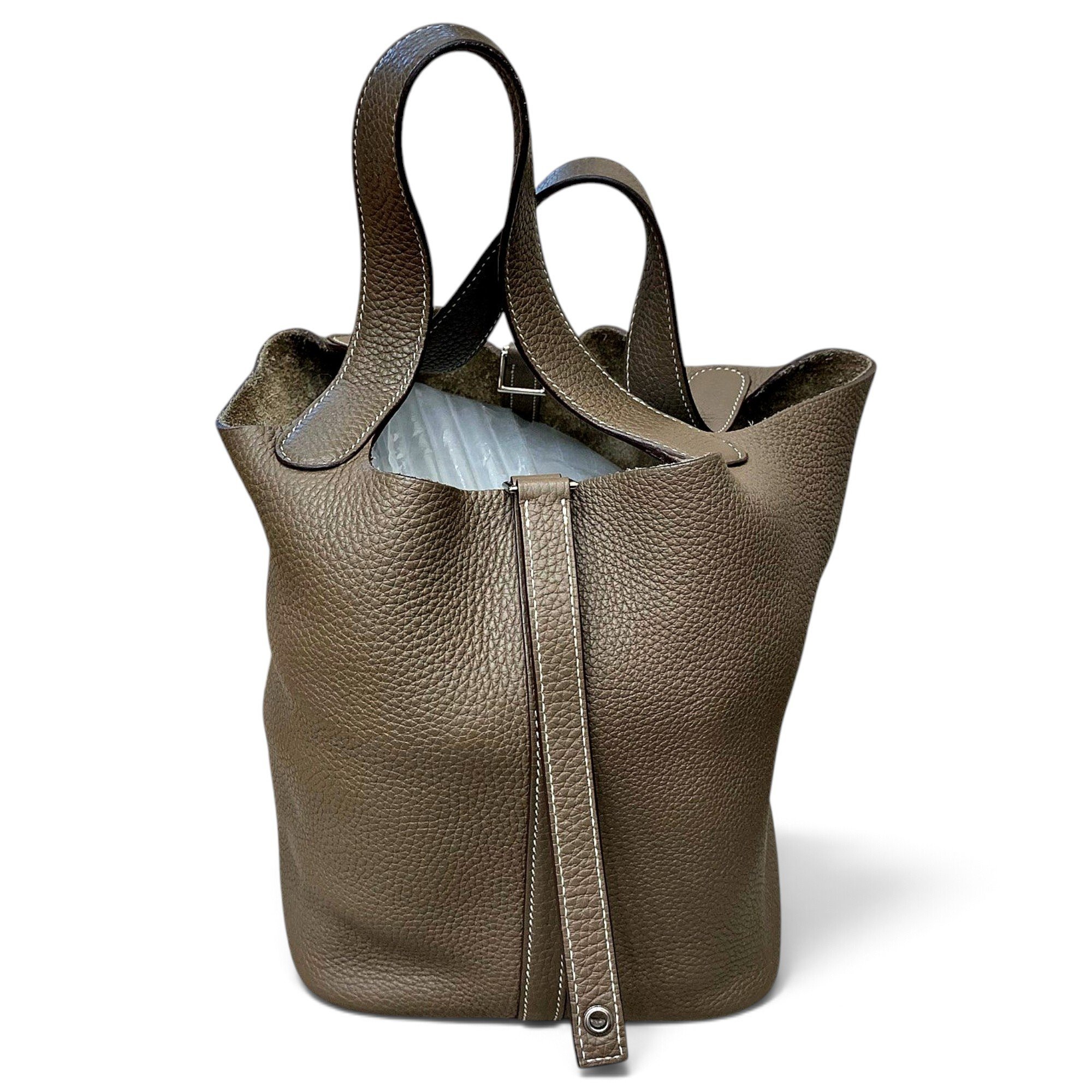 Picotin leather tote
